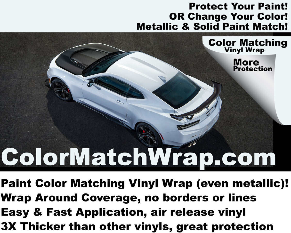 White 2018 Chevy Camaro Vinyl Wrap Paint Code Match Vinyl Wrap
