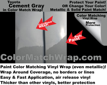 New! Toyota Cement Gray 1H5 in a vinyl wrap: Paint Color Matching Wrap