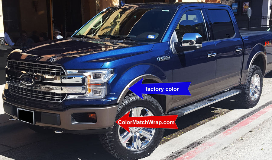 Ford D1 Stone Gray chrome delete and two-tone Color Match Wrap blog article image