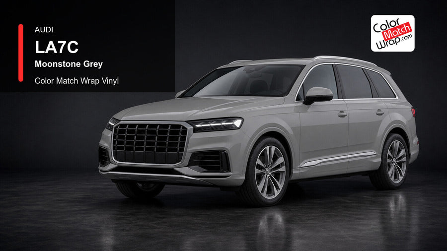 Audi LA7C Moonstone Grey Color Match Wrap Vinyl generated vehicle graphic