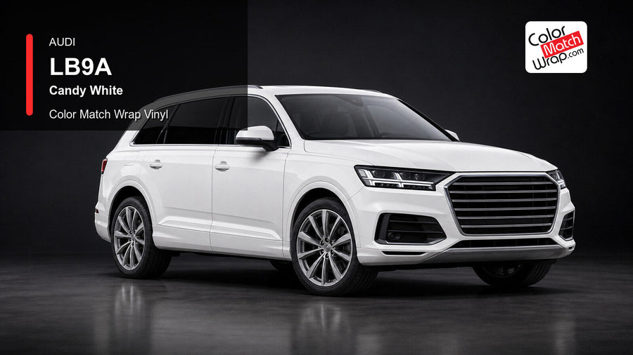 Audi LB9A Candy White Color Match Wrap Vinyl generated SUV graphic