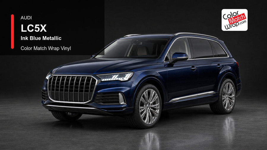 Audi LC5X Ink Blue Metallic Color Match Wrap Vinyl generated vehicle graphic
