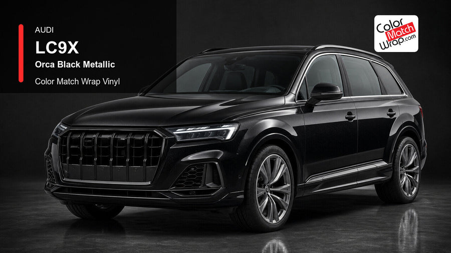 Audi LC9X Orca Black Metallic Color Match Wrap Vinyl generated vehicle graphic