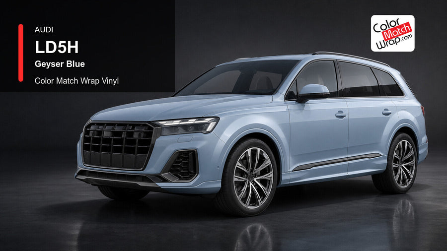 Audi LD5H Geyser Blue Color Match Wrap Vinyl generated vehicle graphic