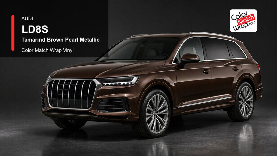 Audi LD8S Tamarind Brown Pearl Metallic Color Match Wrap Vinyl generated vehicle graphic
