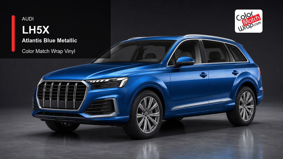 Audi LH5X Atlantis Blue Metallic Color Match Wrap Vinyl generated vehicle graphic