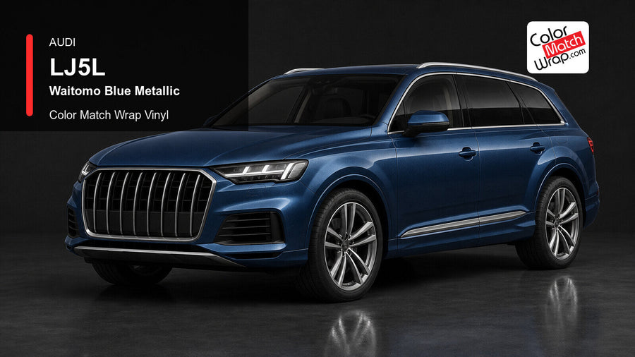 Audi LJ5L Waitomo Blue Metallic Color Match Wrap Vinyl generated vehicle graphic