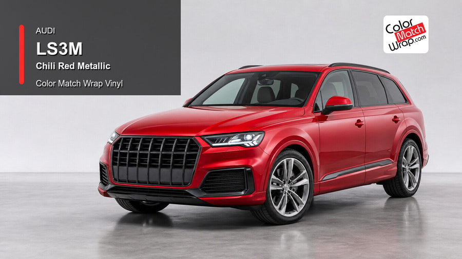 Audi LS3M Chili Red Metallic Color Match Wrap Vinyl generated vehicle graphic