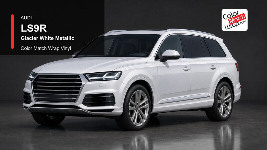 Audi LS9R Glacier White Metallic Color Match Wrap Vinyl generated vehicle graphic