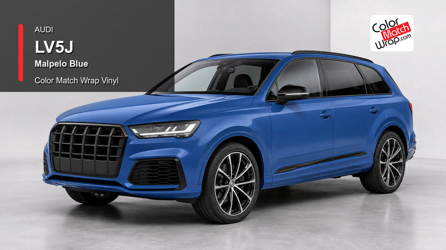 Audi LV5J Malpelo Blue Color Match Wrap Vinyl generated vehicle graphic