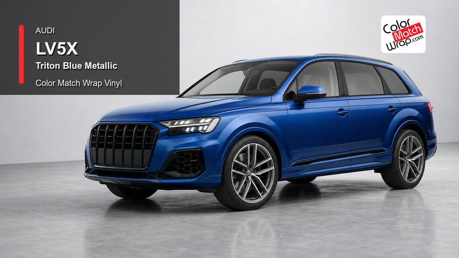 Audi LV5X Triton Blue Metallic Color Match Wrap Vinyl generated vehicle graphic