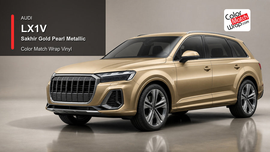 Audi LX1V Sakhir Gold Pearl Metallic Color Match Wrap Vinyl generated vehicle graphic