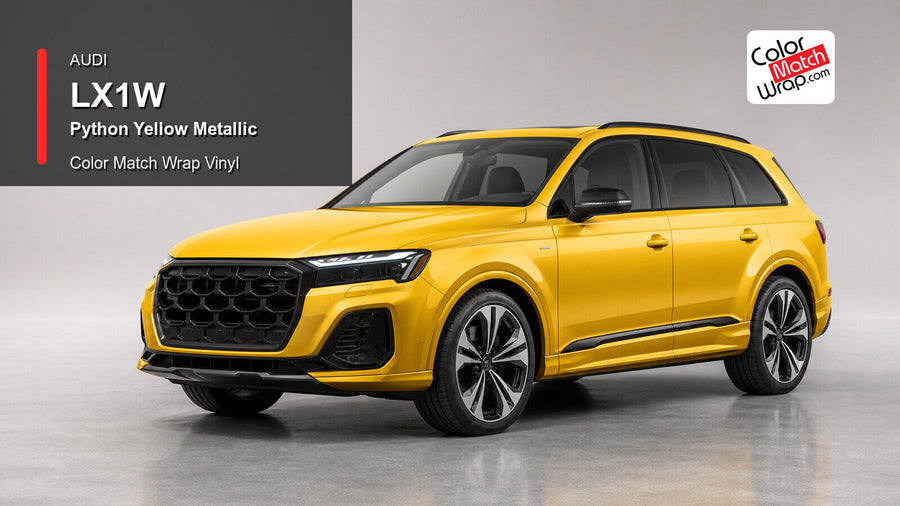 Audi LX1W Python Yellow Metallic Color Match Wrap Vinyl generated vehicle graphic