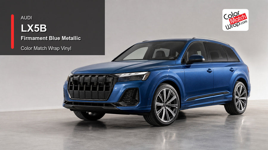 Audi LX5B Firmament Blue Metallic Color Match Wrap Vinyl generated vehicle graphic