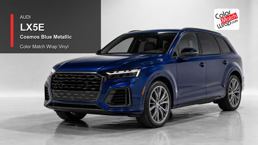 Audi LX5E Cosmos Blue Metallic Color Match Wrap Vinyl generated vehicle graphic