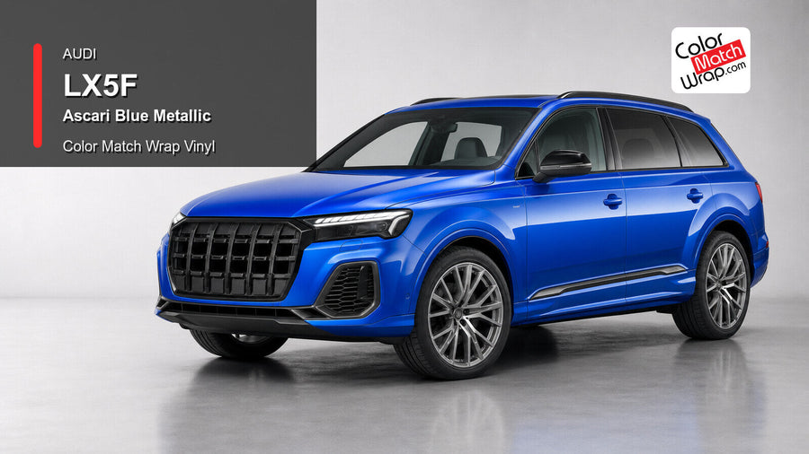 Audi LX5F Ascari Blue Metallic Color Match Wrap Vinyl generated vehicle graphic