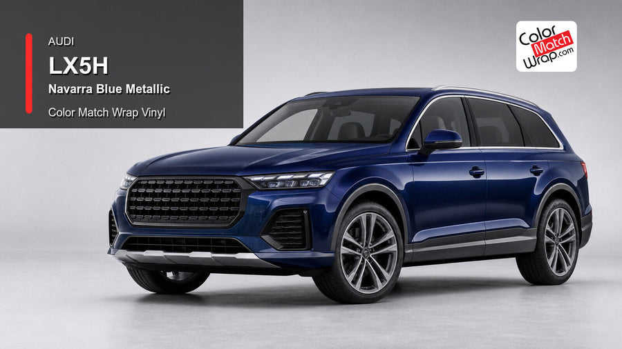 Audi LX5H Navarra Blue Metallic Color Match Wrap Vinyl generated vehicle graphic