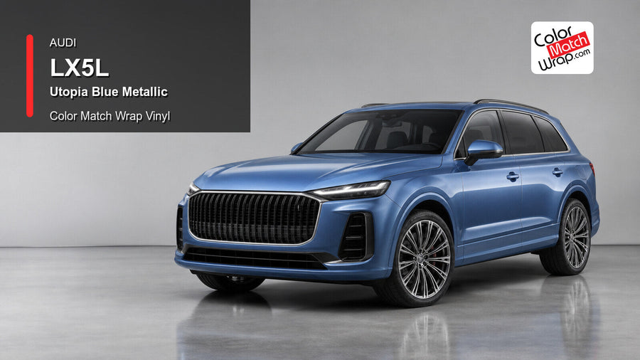 Audi LX5L Utopia Blue Metallic Color Match Wrap Vinyl generated vehicle graphic