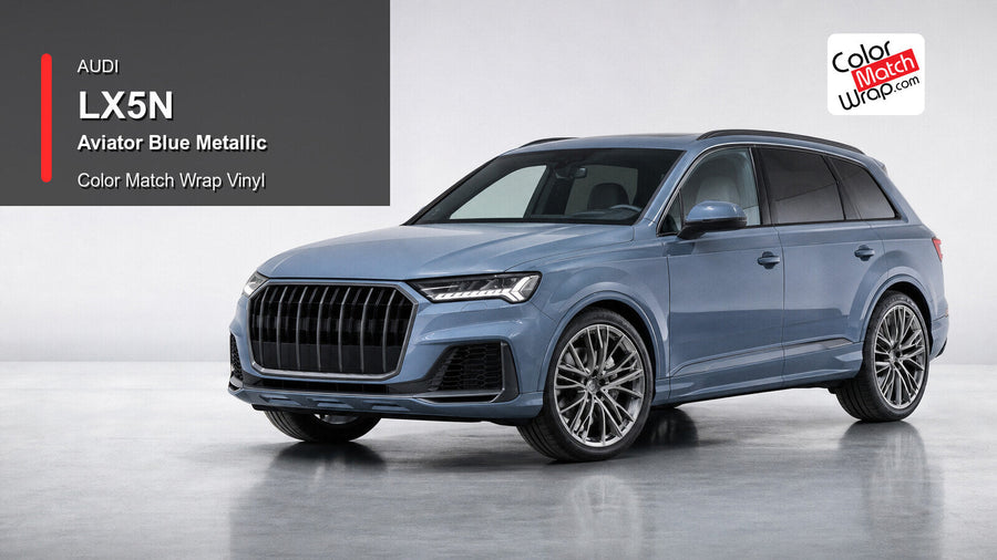 Audi LX5N Aviator Blue Metallic Color Match Wrap Vinyl generated vehicle graphic