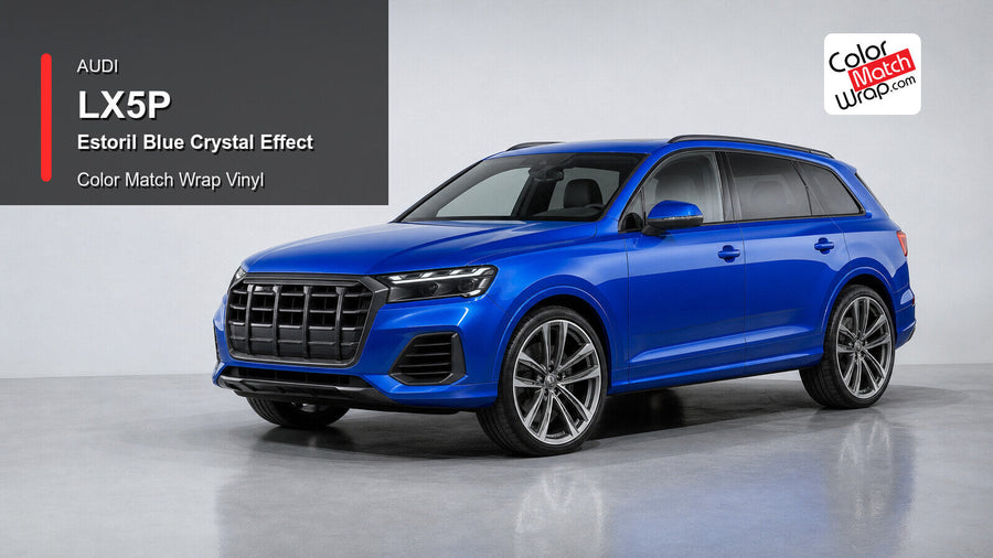 Audi LX5P Estoril Blue Crystal Effect Color Match Wrap Vinyl generated vehicle graphic