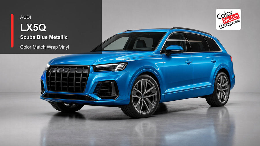 Audi LX5Q Scuba Blue Metallic Color Match Wrap Vinyl generated vehicle graphic