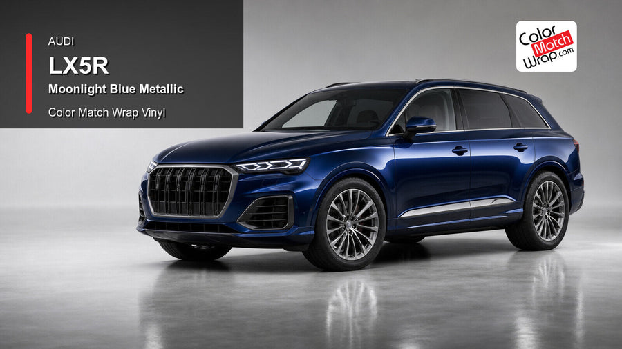 Audi LX5R Moonlight Blue Metallic Color Match Wrap Vinyl generated vehicle graphic