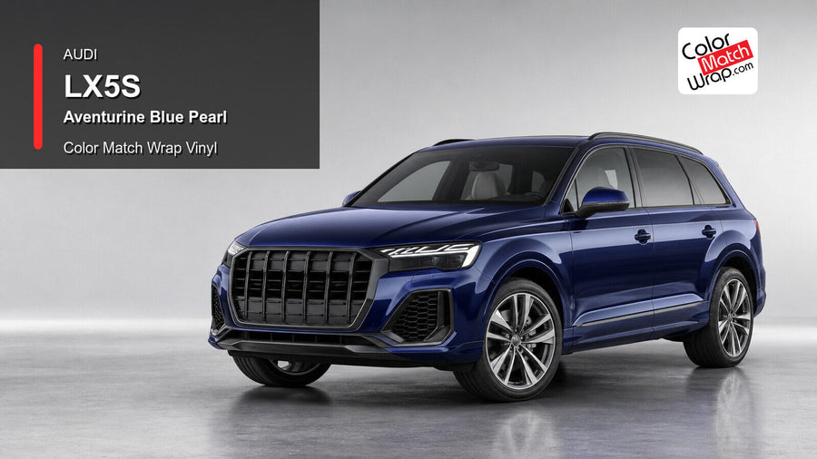 Audi LX5S Aventurine Blue Pearl Color Match Wrap Vinyl generated vehicle graphic