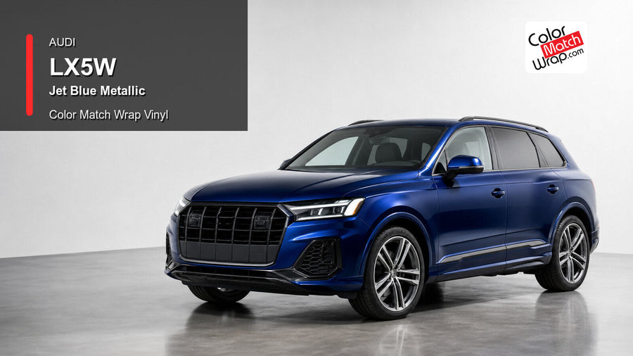 Audi LX5W Jet Blue Metallic Color Match Wrap Vinyl generated vehicle graphic
