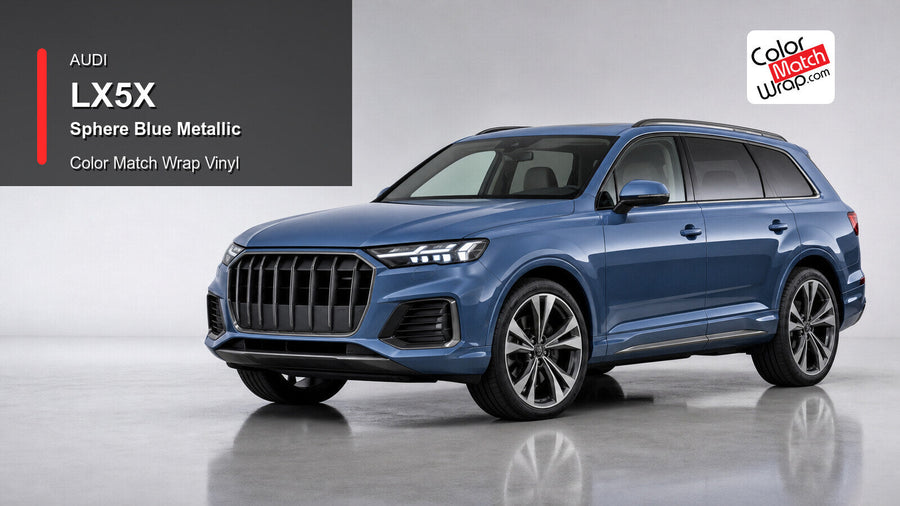 Audi LX5X Sphere Blue Metallic Color Match Wrap Vinyl generated vehicle graphic