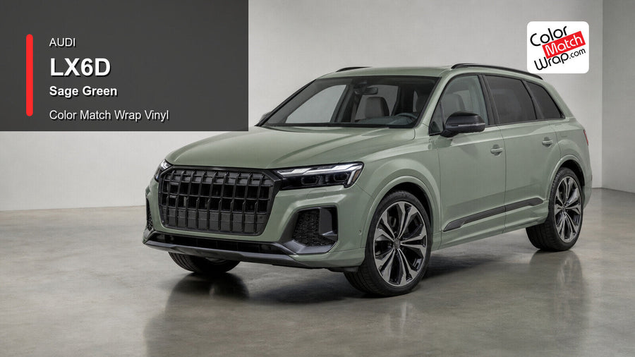 Audi LX6D Sage Green Color Match Wrap Vinyl generated vehicle graphic