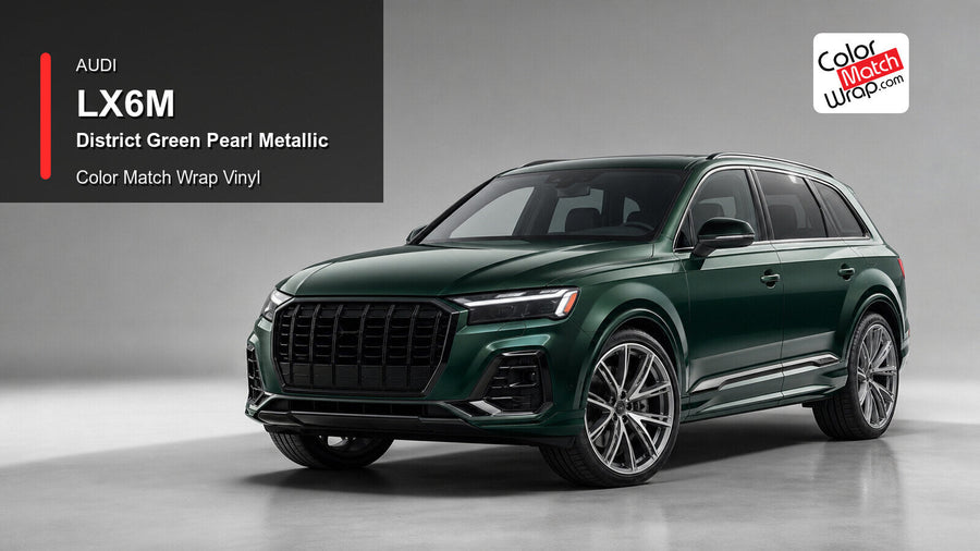 Audi LX6M District Green Pearl Metallic Color Match Wrap Vinyl generated vehicle graphic
