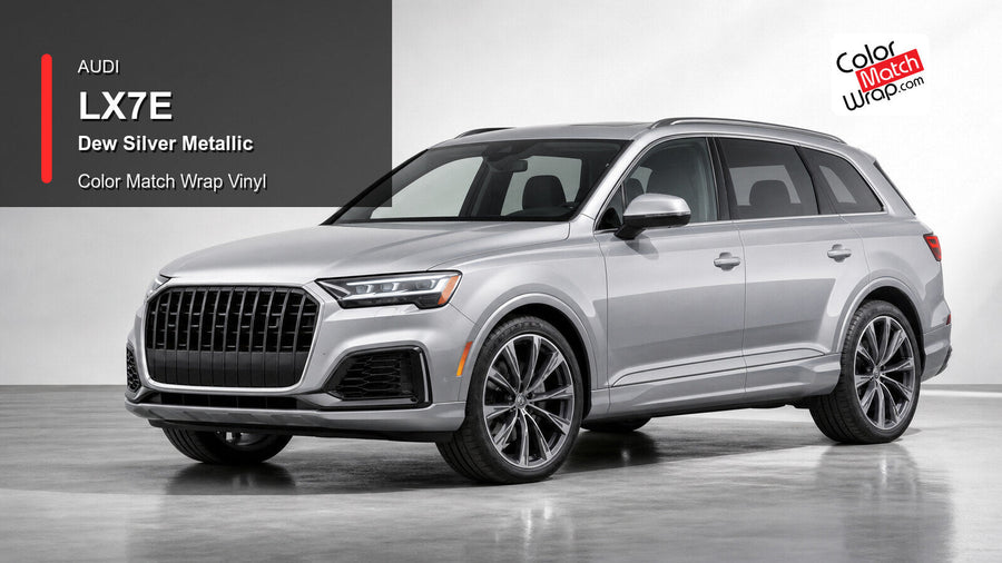 Audi LX7E Dew Silver Metallic Color Match Wrap Vinyl generated vehicle graphic