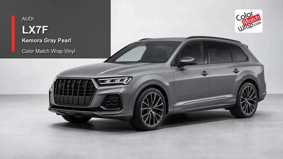 Audi LX7F Kemora Gray Pearl Color Match Wrap Vinyl generated vehicle graphic