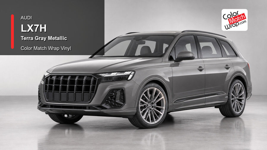 Audi LX7H Terra Gray Metallic Color Match Wrap Vinyl generated vehicle graphic