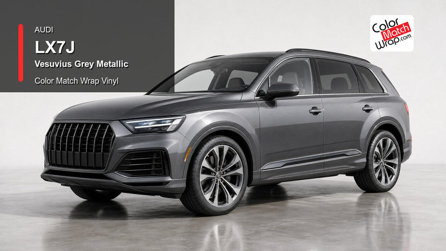 Audi LX7J Vesuvius Grey Metallic Color Match Wrap Vinyl generated vehicle graphic