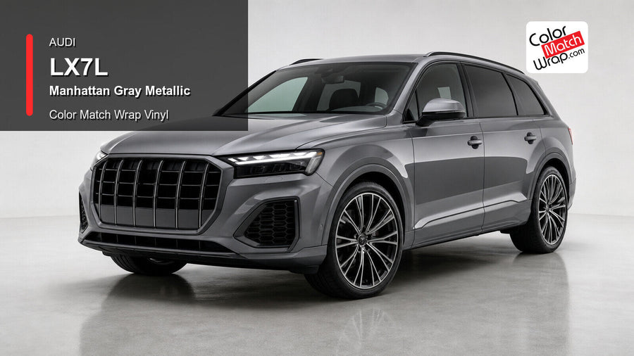 Audi LX7L Manhattan Gray Metallic Color Match Wrap Vinyl generated vehicle graphic