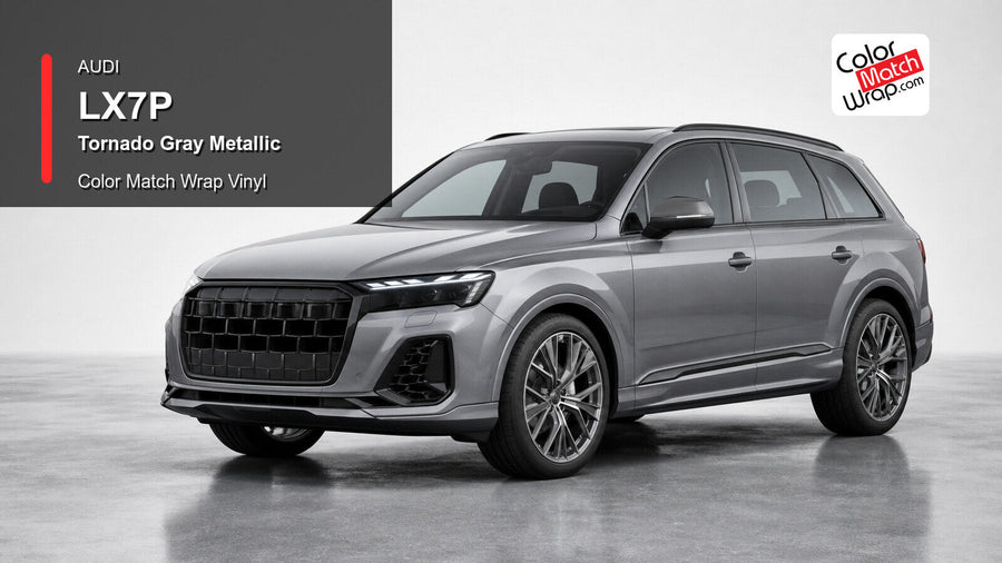 Audi LX7P Tornado Gray Metallic Color Match Wrap Vinyl generated vehicle graphic