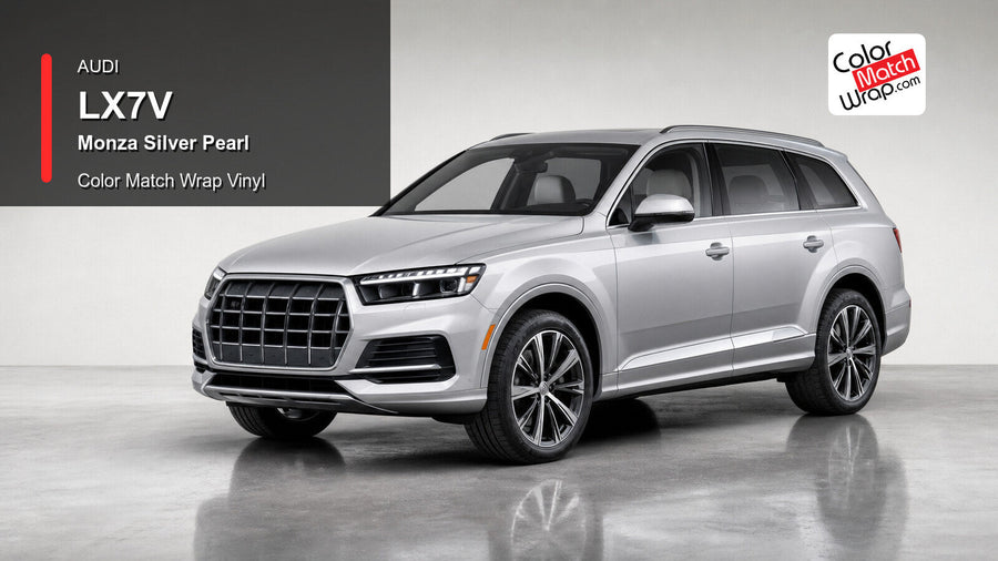 Audi LX7V Monza Silver Pearl Color Match Wrap Vinyl generated vehicle graphic