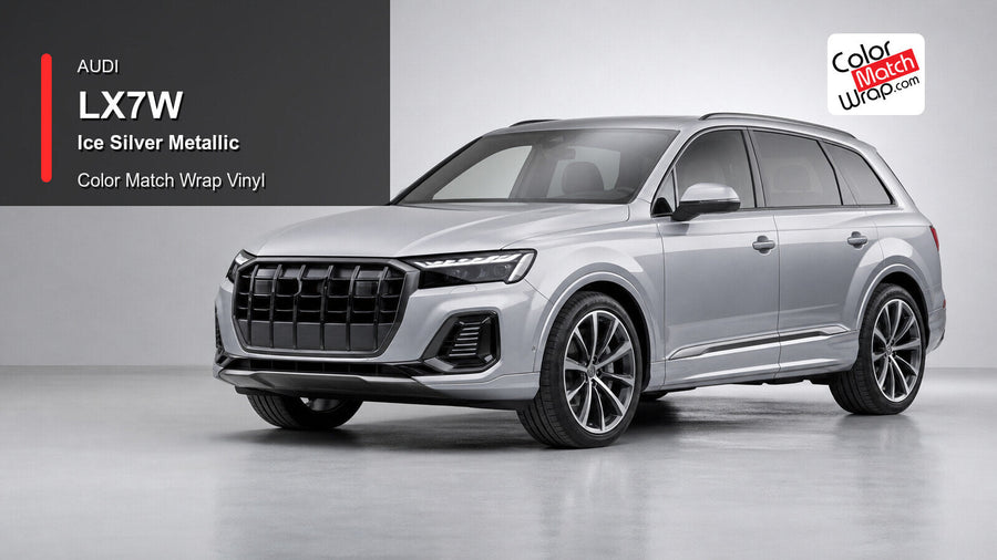 Audi LX7W Ice Silver Metallic Color Match Wrap Vinyl generated vehicle graphic