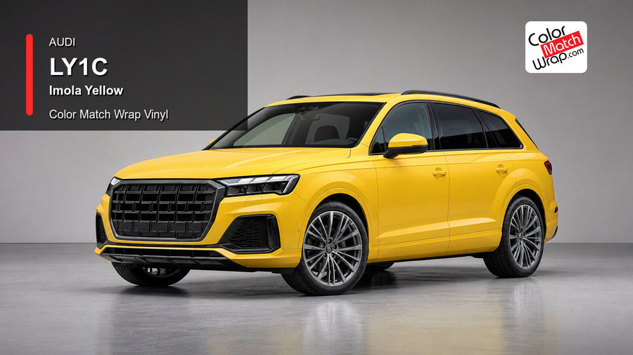 Audi LY1C Imola Yellow Color Match Wrap Vinyl generated vehicle graphic