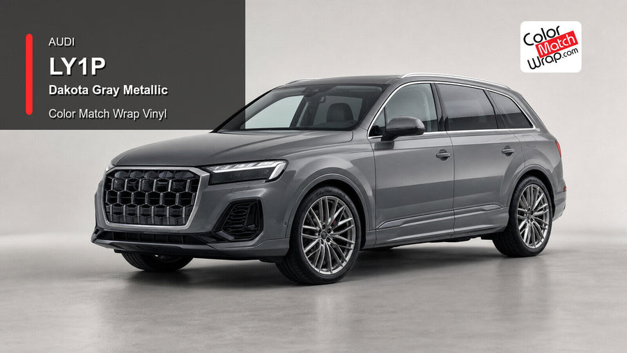 Audi LY1P Dakota Gray Metallic Color Match Wrap Vinyl generated vehicle graphic