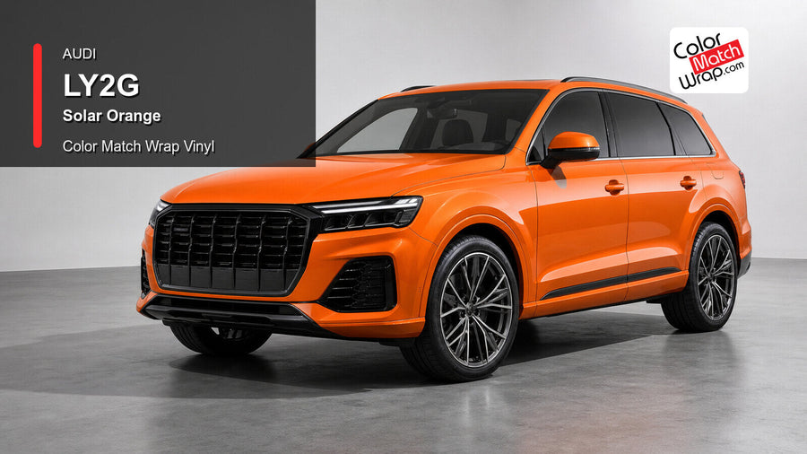 Audi LY2G Solar Orange Color Match Wrap Vinyl generated vehicle graphic
