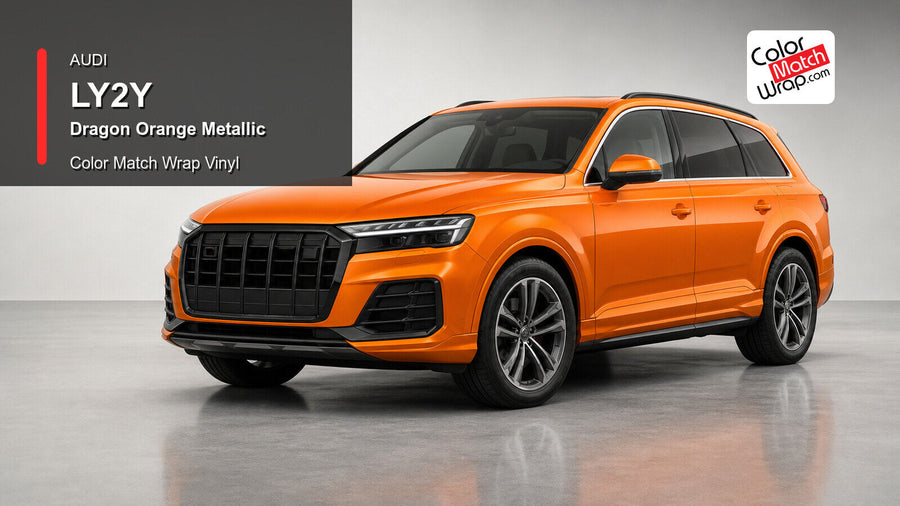Audi LY2Y Dragon Orange Metallic Color Match Wrap Vinyl generated vehicle graphic