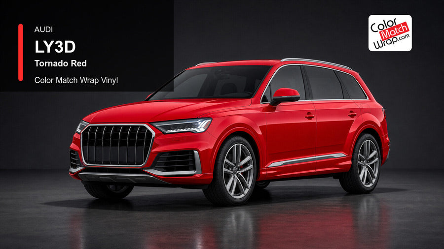 Audi LY3D Tornado Red Color Match Wrap Vinyl generated vehicle graphic