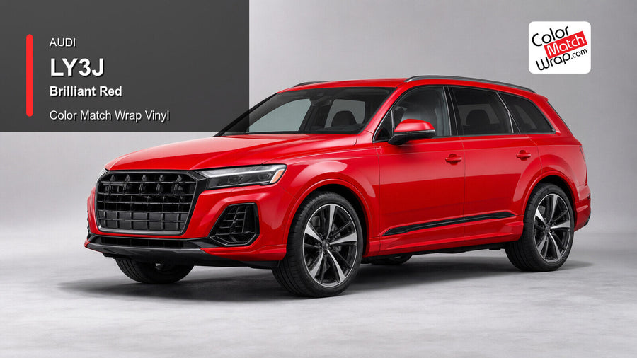 Audi LY3J Brilliant Red Color Match Wrap Vinyl generated vehicle graphic