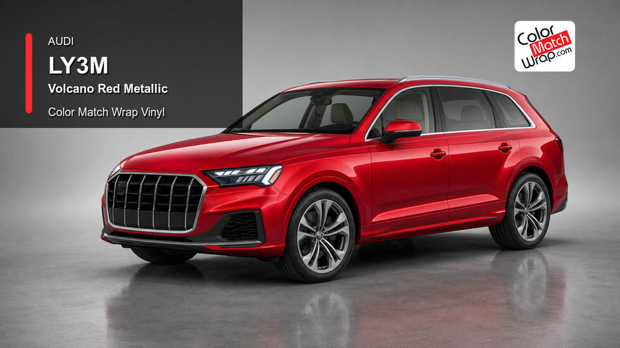 Audi LY3M Volcano Red Metallic Color Match Wrap Vinyl generated vehicle graphic