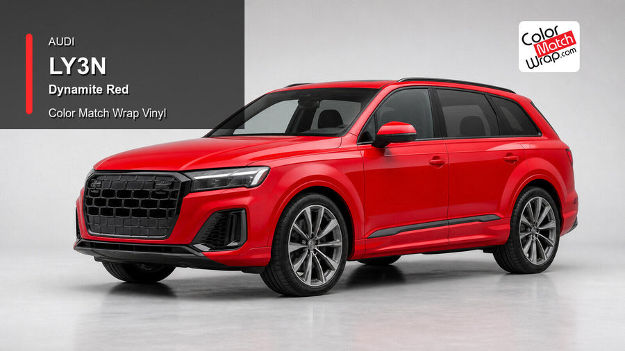 Audi LY3N Dynamite Red Color Match Wrap Vinyl generated vehicle graphic