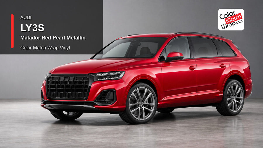 Audi LY3S Matador Red Pearl Metallic Color Match Wrap Vinyl generated vehicle graphic