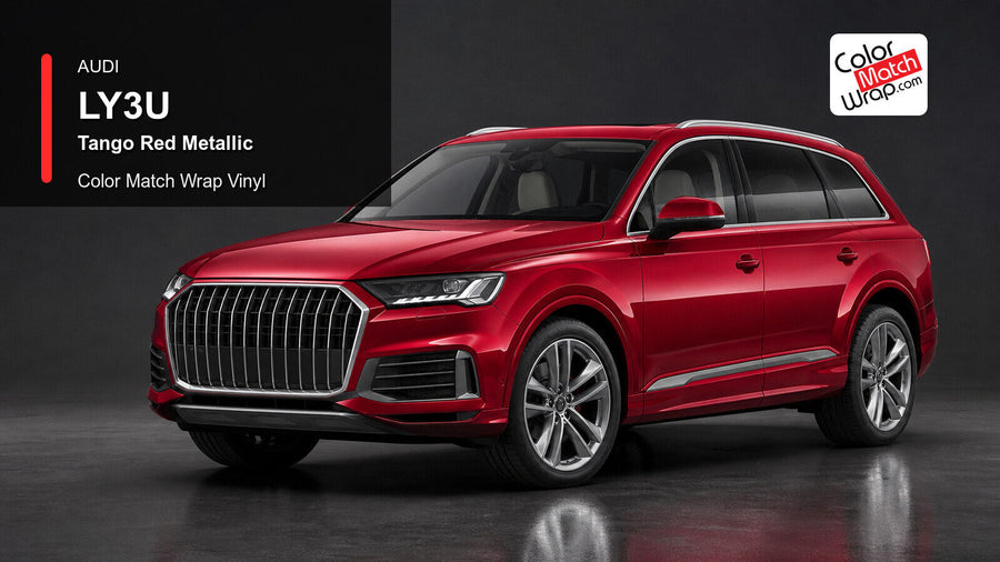 Audi LY3U Tango Red Metallic Color Match Wrap Vinyl generated vehicle graphic