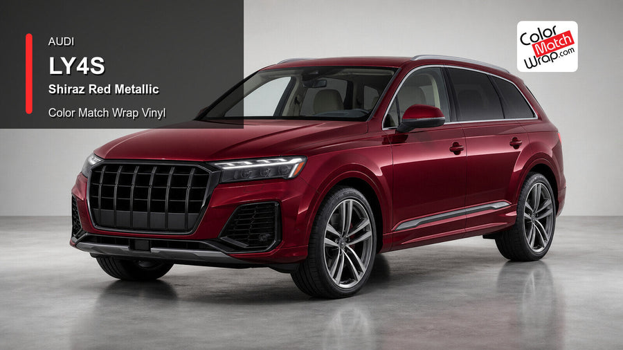 Audi LY4S Shiraz Red Metallic Color Match Wrap Vinyl generated vehicle graphic